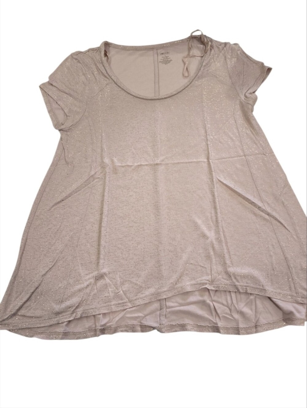 Women's Sparkle Short-Sleeve Scoop Neck Top - Blush Top Jennifer Lopez Size S